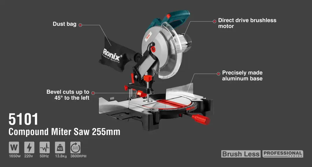 Compound Miter Saw 225mm, 1650W