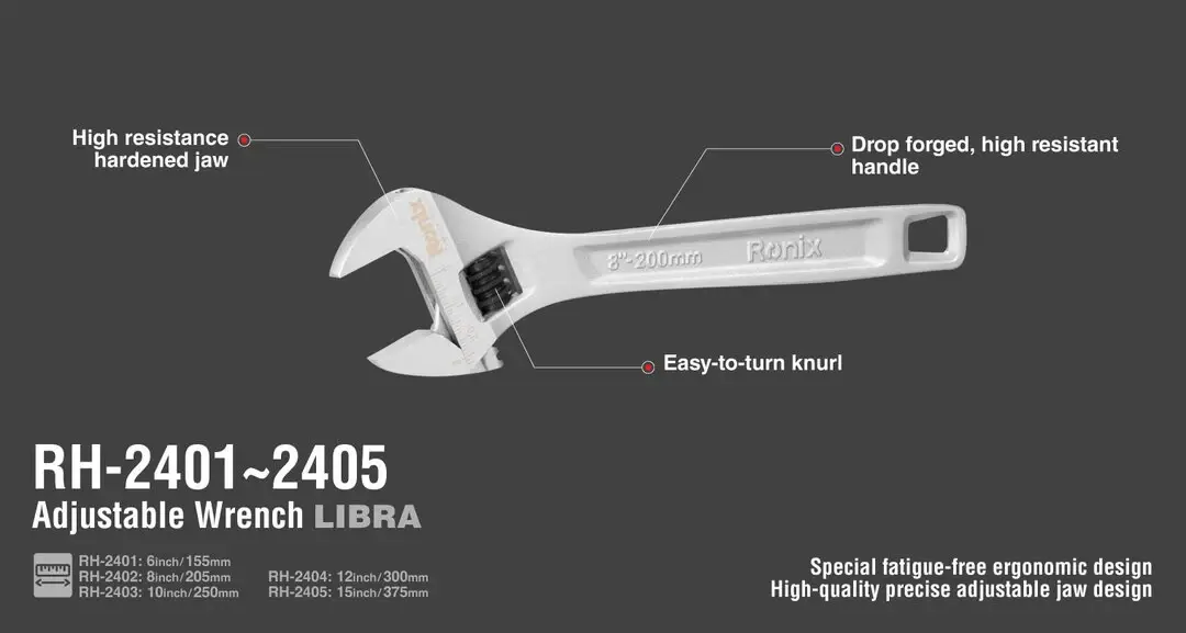 Adjustable Wrench 8 inch-Libra Series