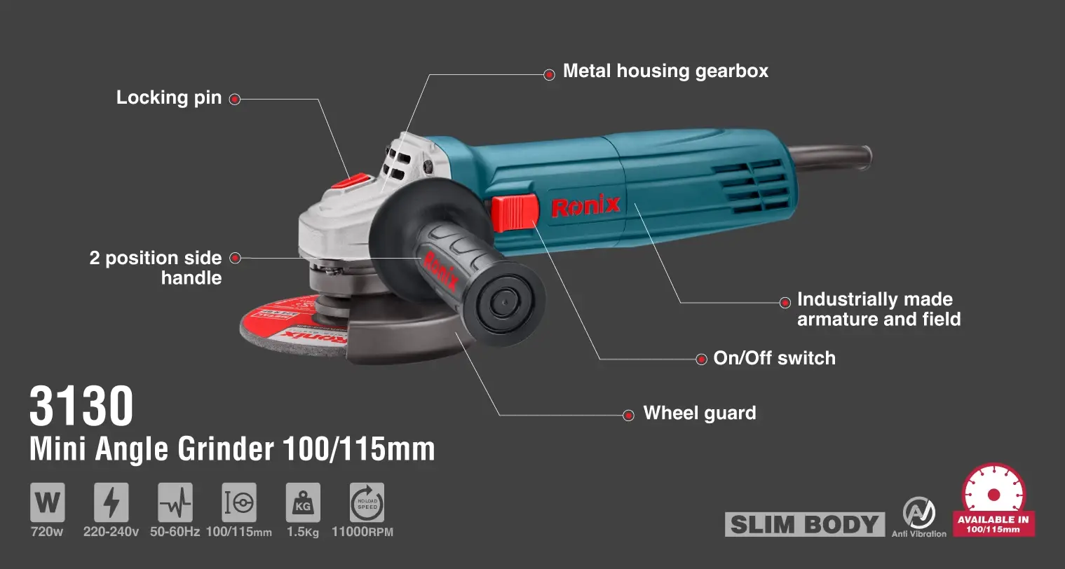 Mini Angle Grinder 720W-100/115mm