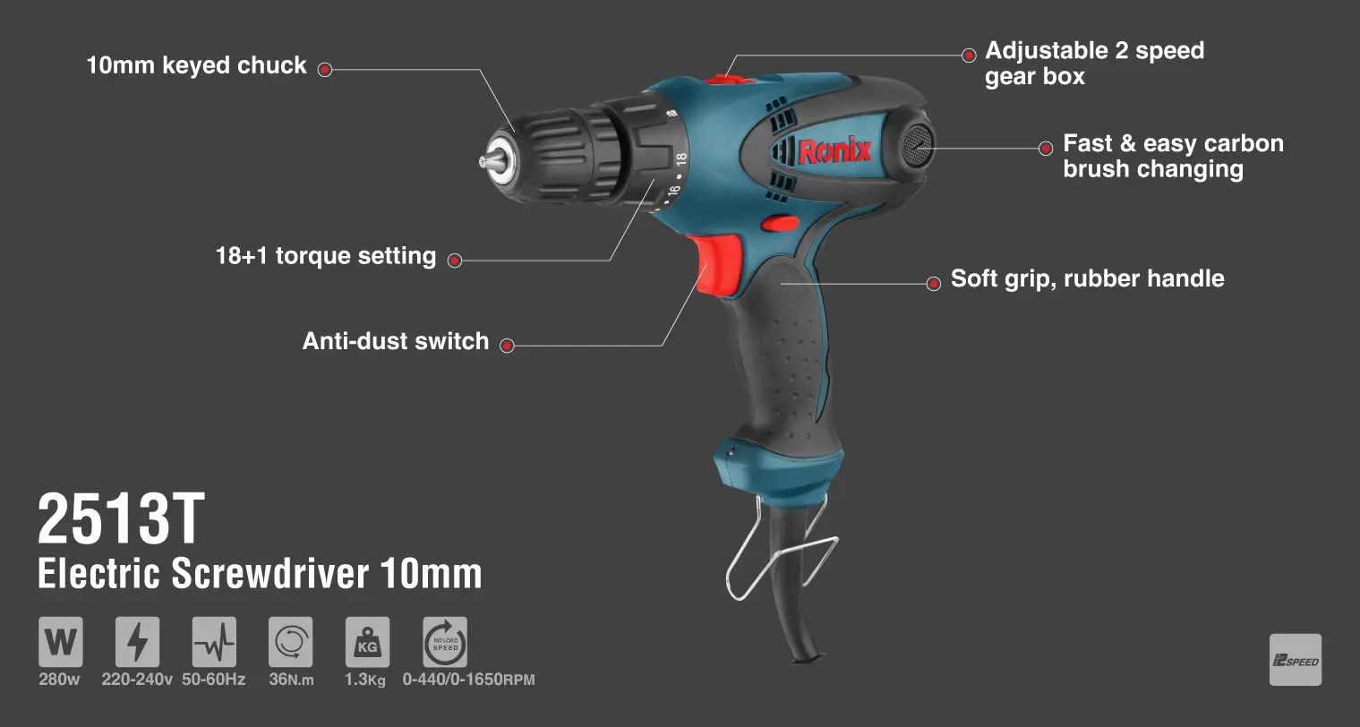Electric Screwdriver 280W-36N.m