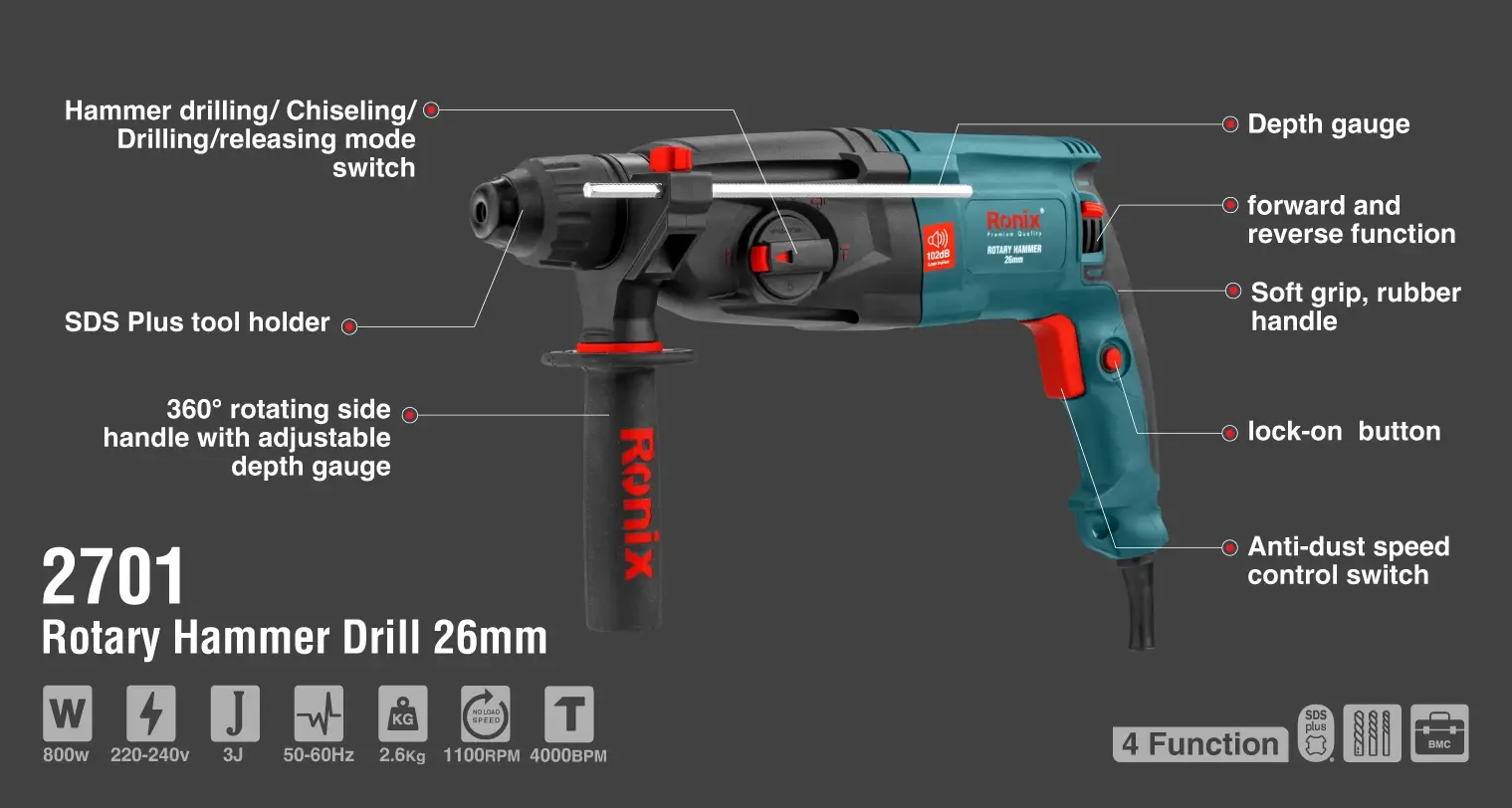Rotary Hammer 800W-26mm
