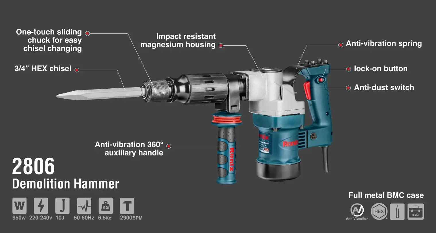 Demolition Hammer 950W-6.5 Kg