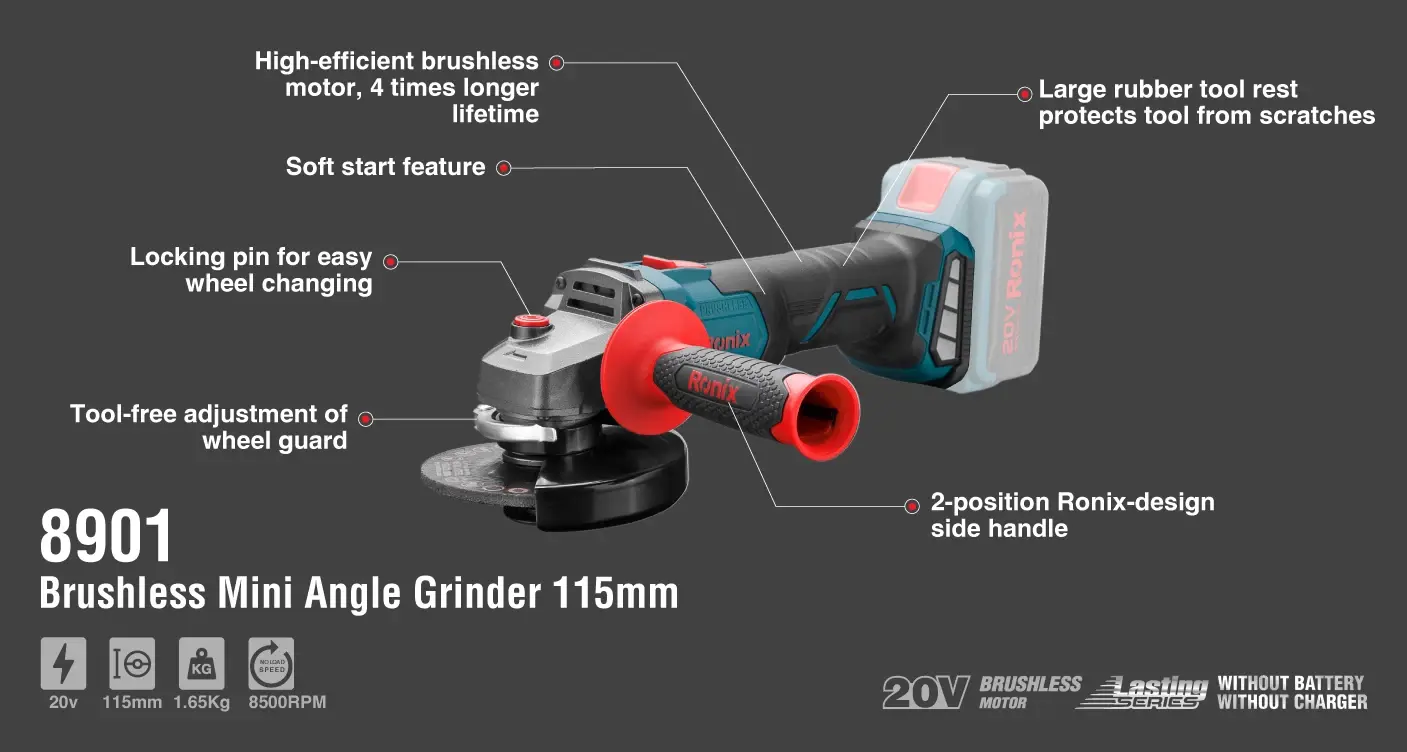 20v Brushless mini angle grinder 115mm