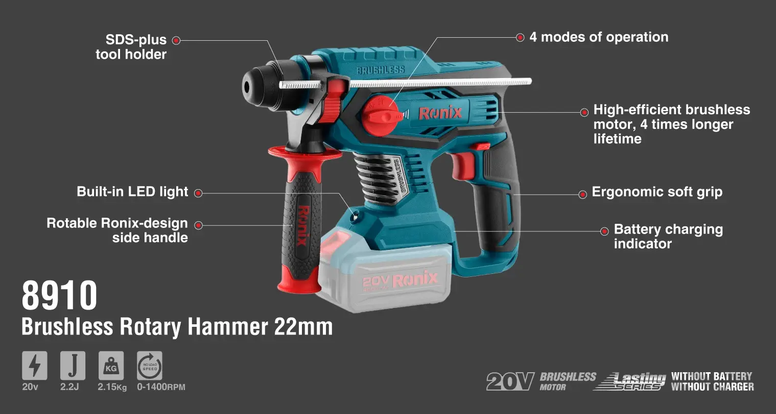 20V Brushless Rotary Hammer 2.2J