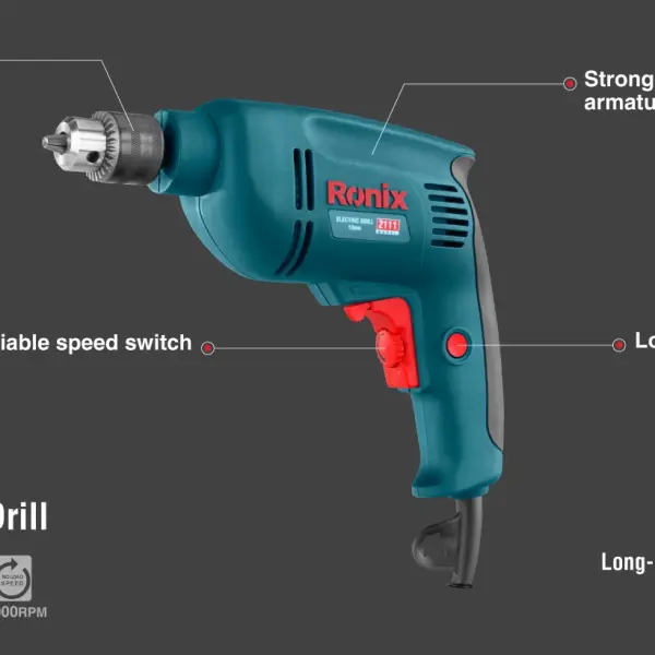 Electric Drill 480W-10mm-Keyed