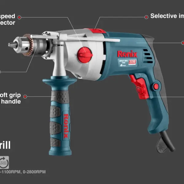 Electric Impact Drill-1050W-13mm-Keyed-BMC