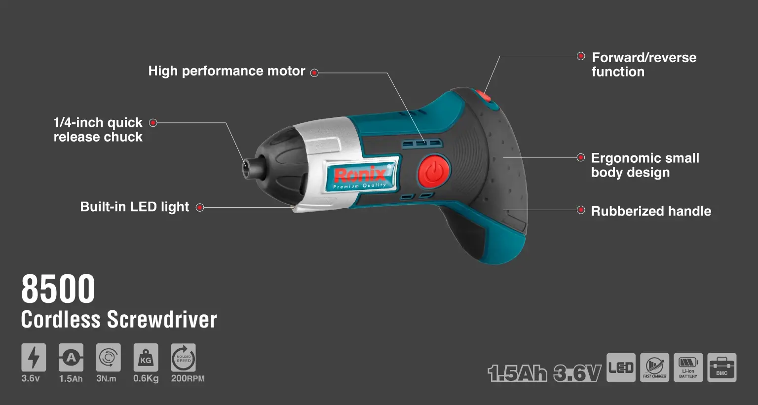 3.6V Cordless Screwdriver 3N.m