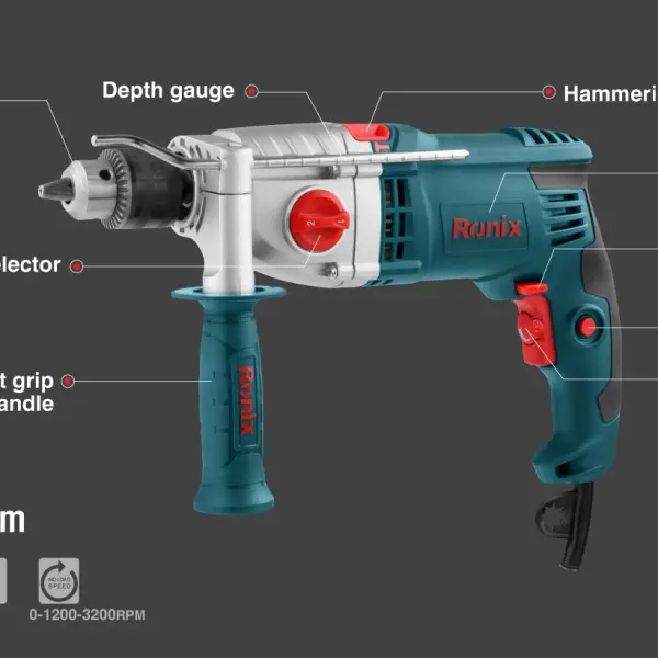 Electric Impact Drill 1050W-13mm-keyed-110V