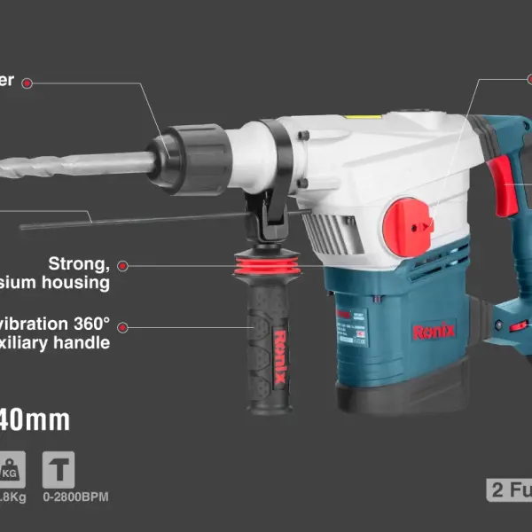 Rotary hammer 1250w-40mm-2800 BPM