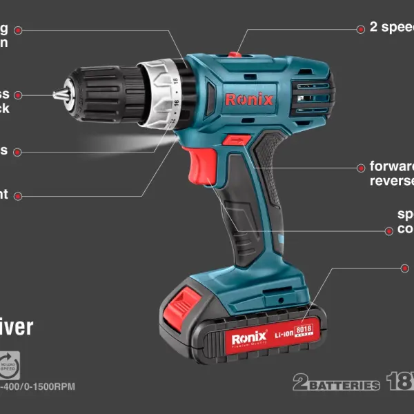Cordless Drill Driver, 18V, 30N.M-Mega Series