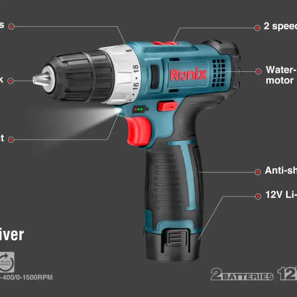 12V Cordless Drill Driver 10mm-25N.m