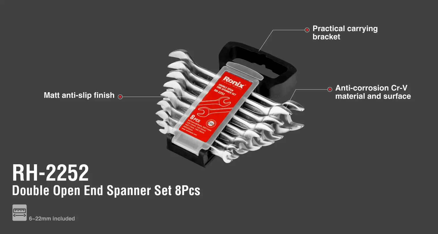 Double Open End Spanner set (8pcs)