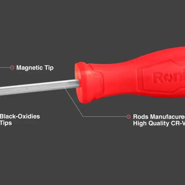Plastic Handle Slotted Screwdriver 6x100mm-1color