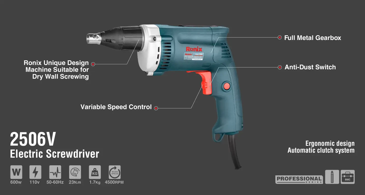 Electric Dry Wall screwdriver 600w-110V