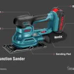 20V 3in1 Cordless Multi function sander 12000 RPM