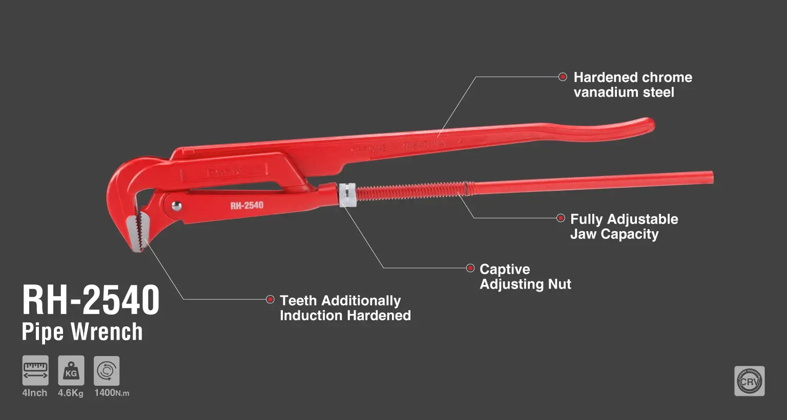 Bent nose plier wrench 4 inch