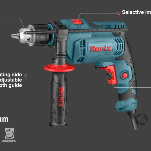 Electric Impact Drill-600W-13mm-Keyed-3000 RPM