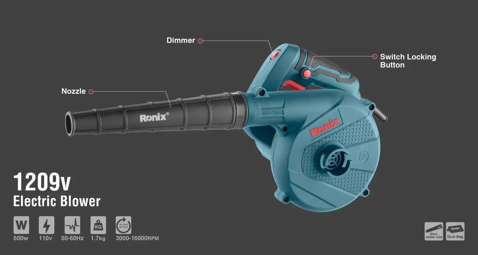 Dust blower 600w-3000 ~16000 RPM-110V