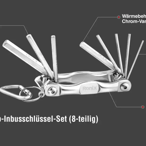 Aluminium Foldable Hex Key Set (8Pcs)