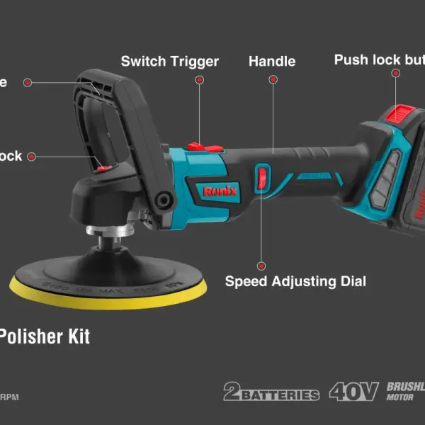 40V Brushless Cordless polisher kit 180mm