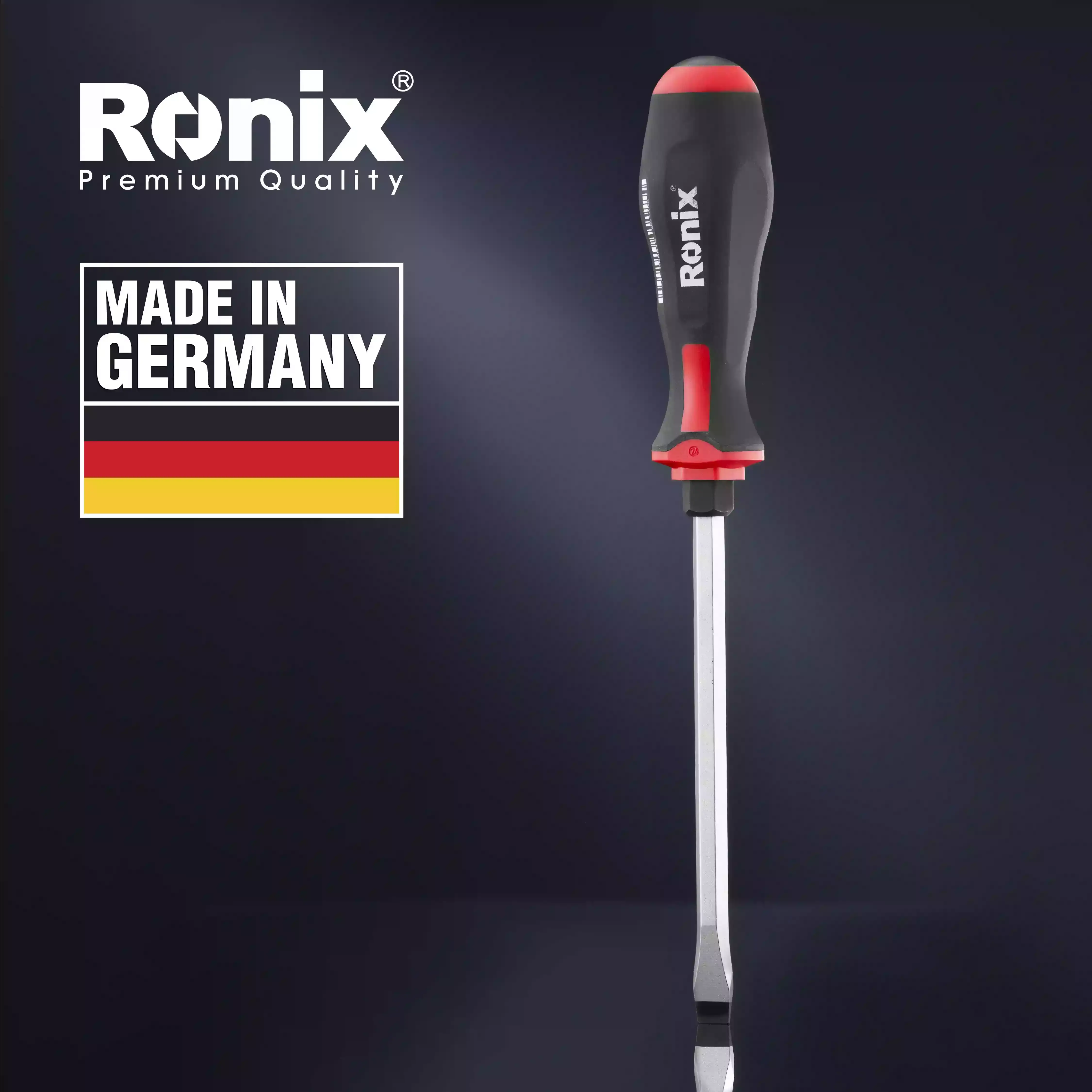 TPR Handle Slotted Hammer Screwdriver 9*150 - German
